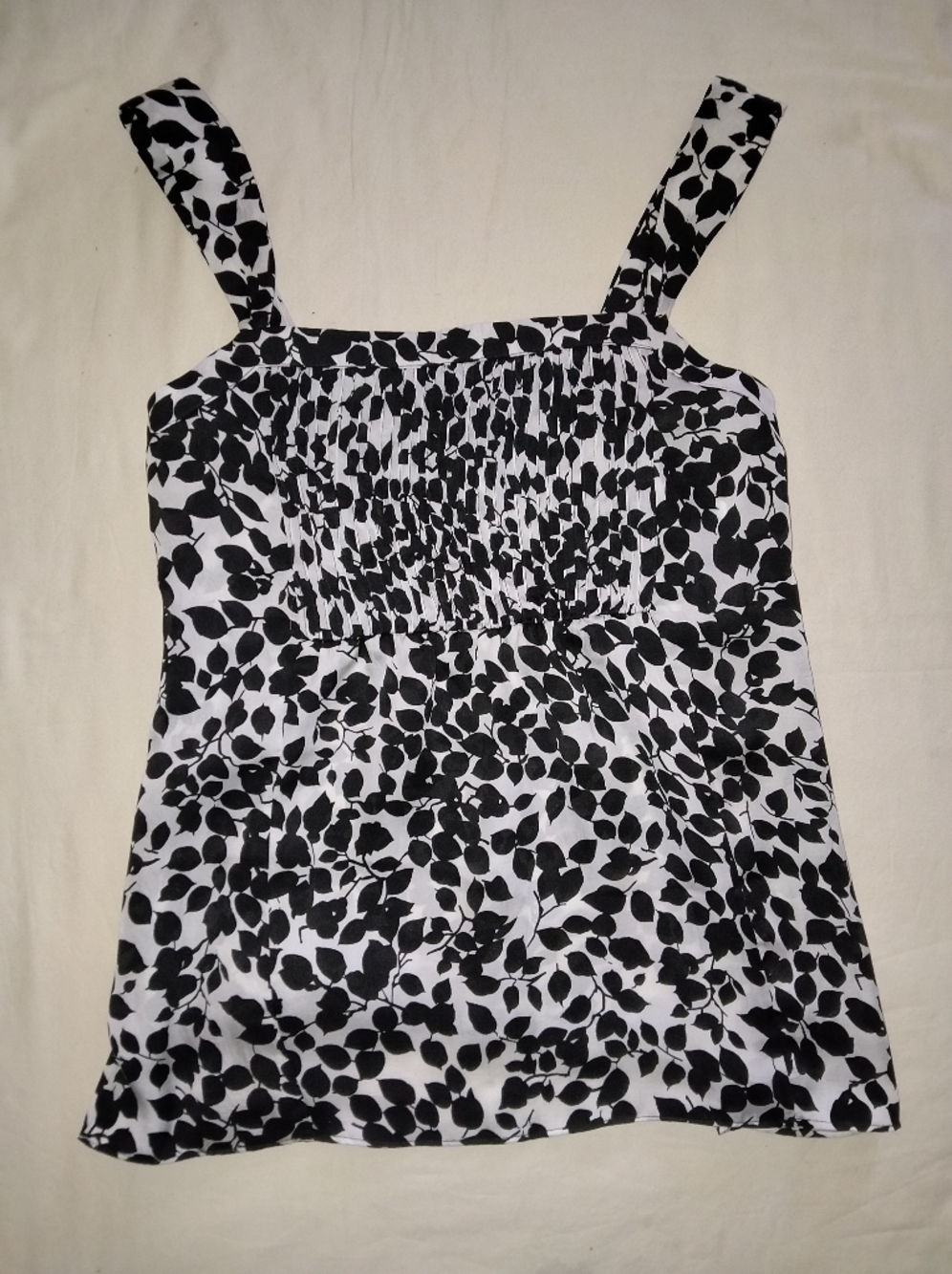 George Black and White Leaf-Print Dress